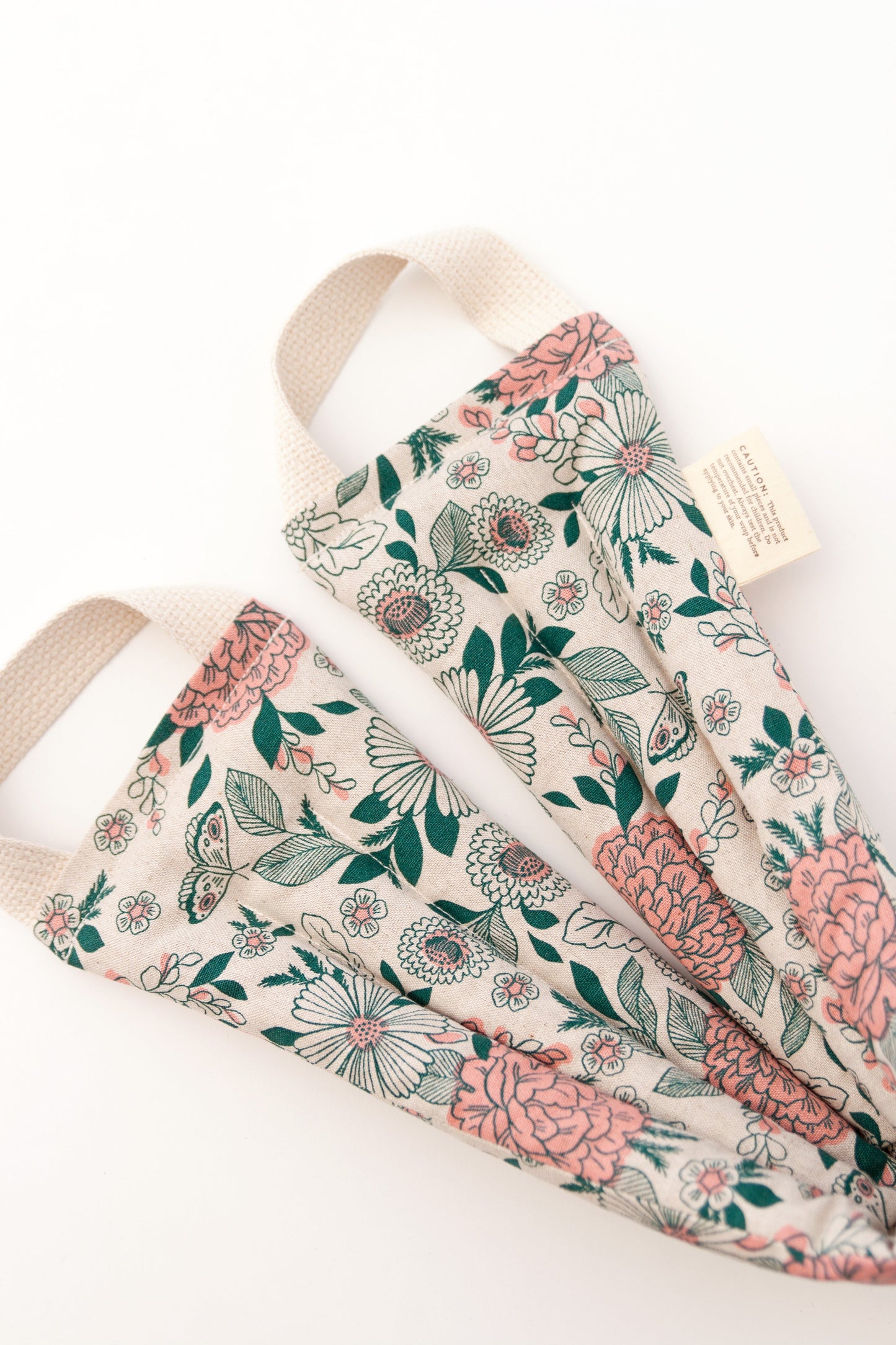 Floral fabric herbal eye pillow by DC-Slow North designed as perimenopause sleep aids