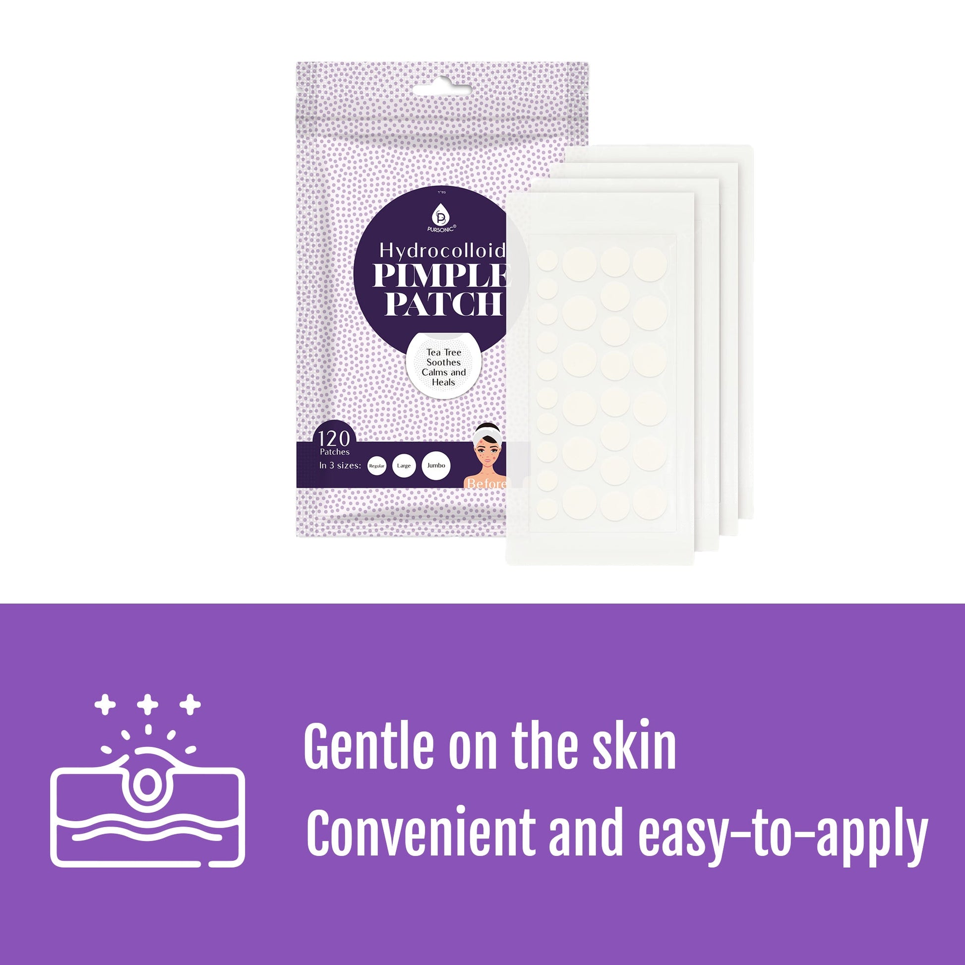 DC-PURSONIC hydrocolloid pimple patches with 120 pieces gentle on skin best pimple patch for menopause