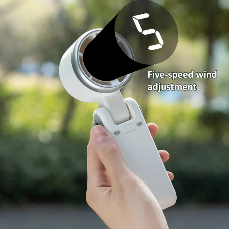 MenoMode compact fan for hot flashes with five-speed wind adjustment handheld white design