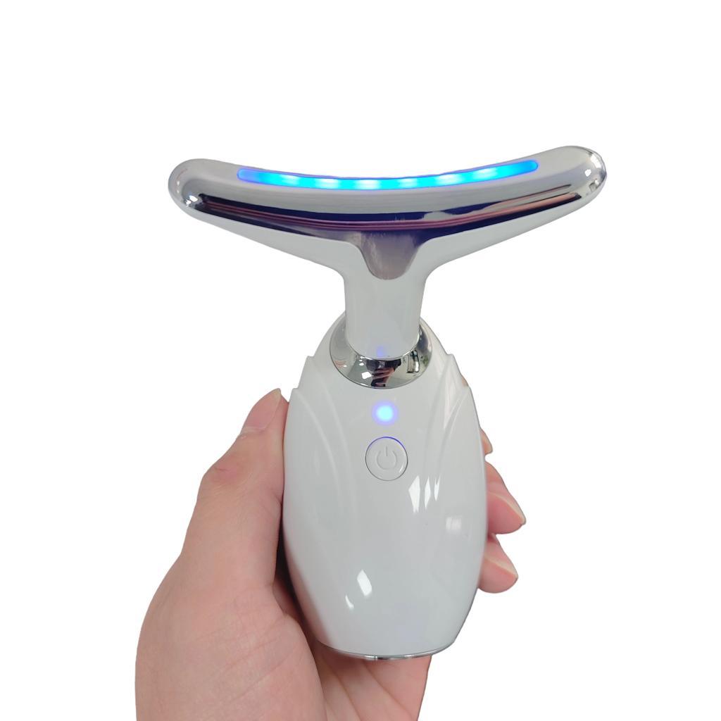 DC-eterus LED therapy device for skin tightening with ergonomic handle and blue LED lights