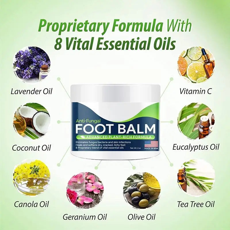 MenoMode natural foot balm for dry skin with 8 essential oils including lavender coconut vitamin C and tea tree