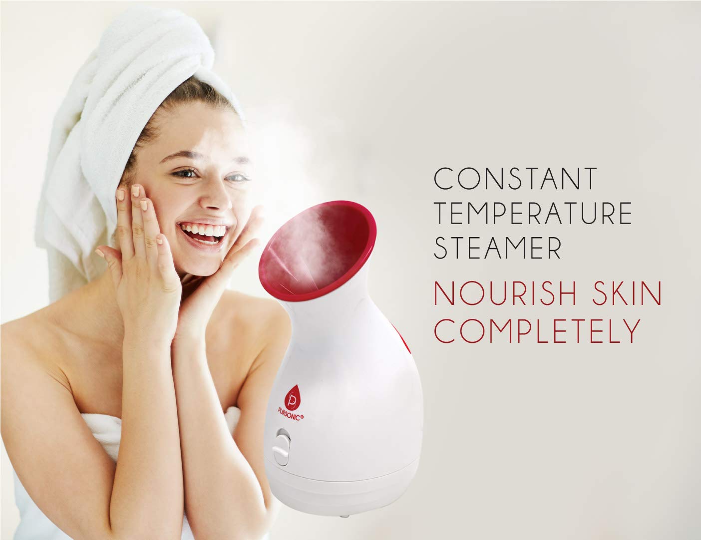 DC-PURSONIC facial steamer with constant temperature for skin rejuvenation for perimenopausal women