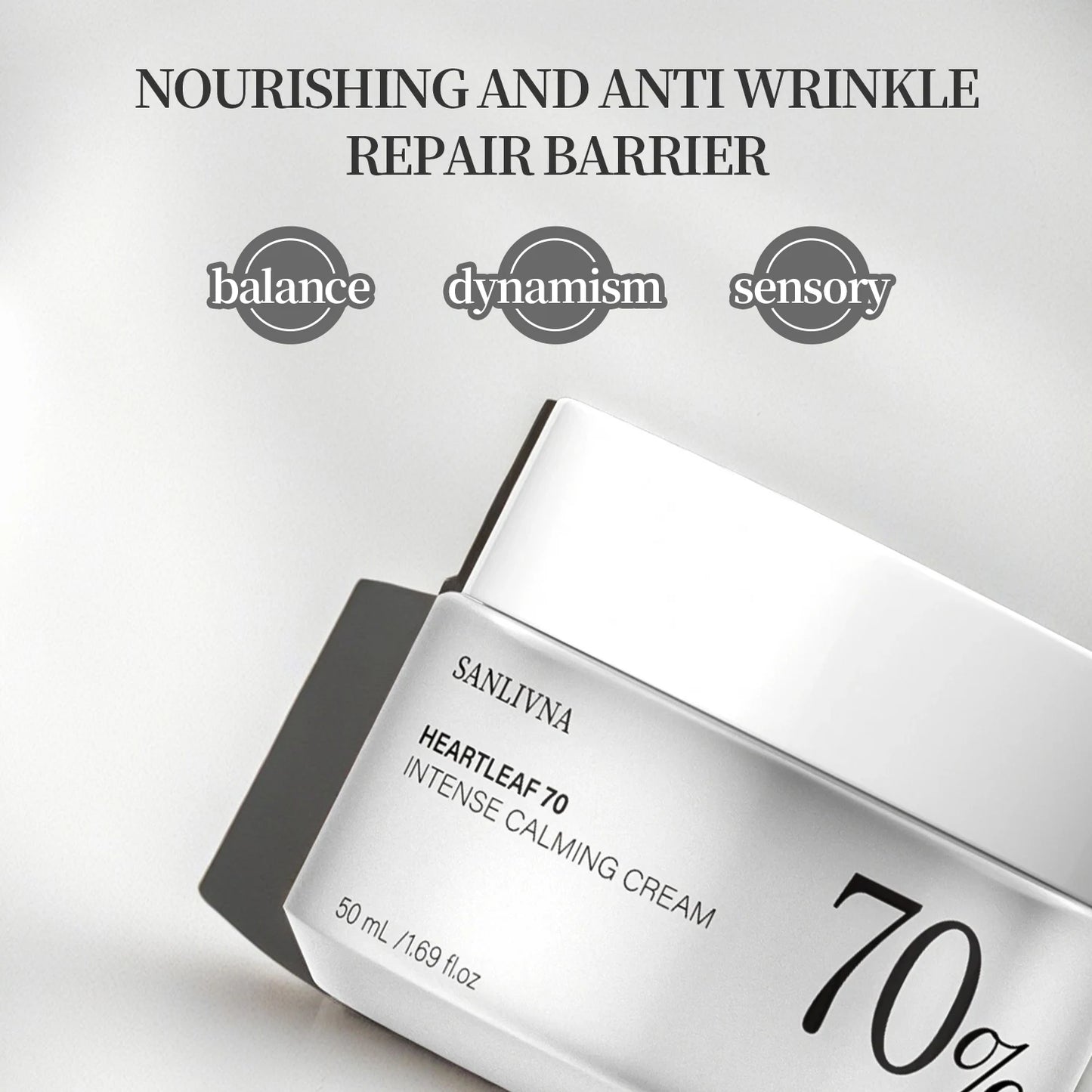 Sanlivna Heartleaf 70 Intense Calming Cream nourishing menopause skincare essentials for anti wrinkle repair