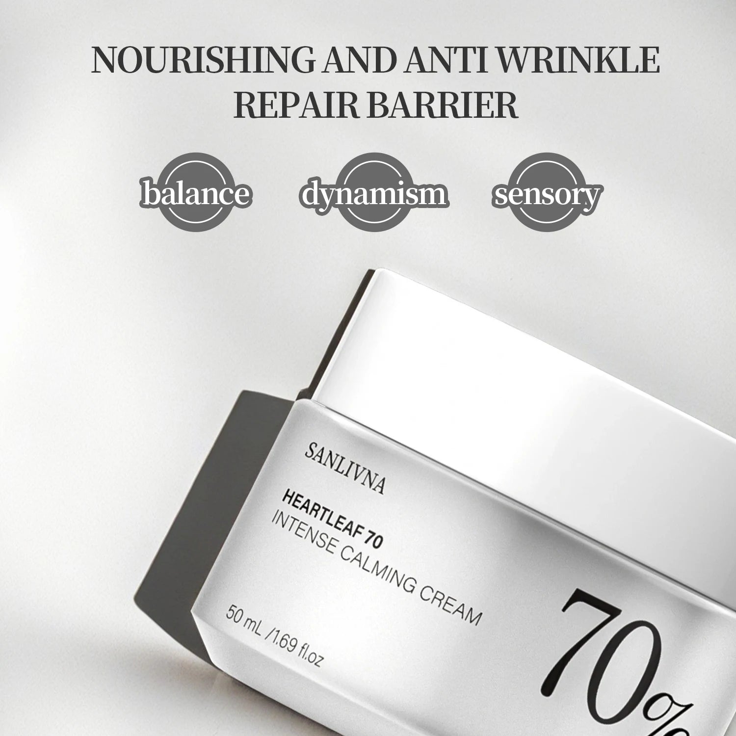 Sanlivna Heartleaf 70 Intense Calming Cream nourishing menopause skincare essentials for anti wrinkle repair