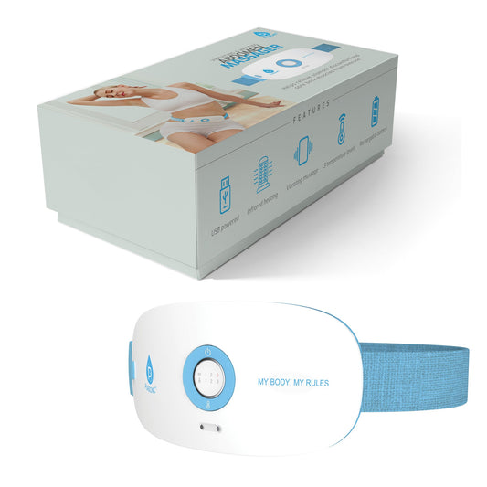 DC-PURSONIC vibration and heat therapy massager with adjustable strap and USB charging